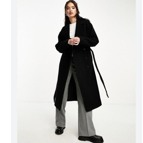 & Other Stories Black Polyester Trench with Belt - Picture 1 of 5